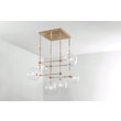 Candelabru modern din alama masiva si abajururi din sticla suflata, Soap 6 DT, B036 Schwunghome